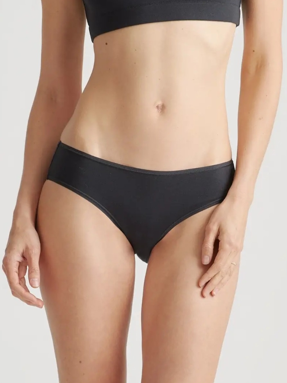 NEW Quince Organic Cotton Hipster Panty 6-pack Size Medium Black